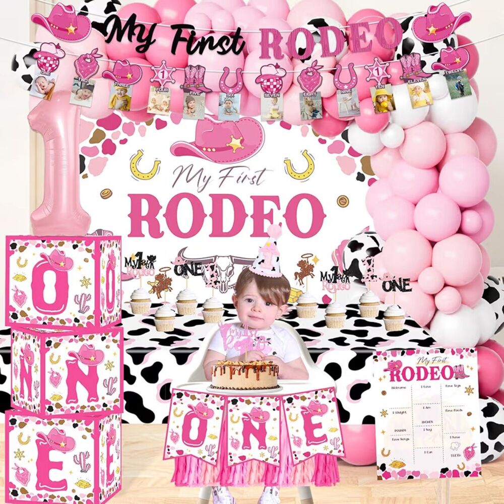 My First Rodeo Girls Birthday Decorations Set NEW - Picture 3 of 6